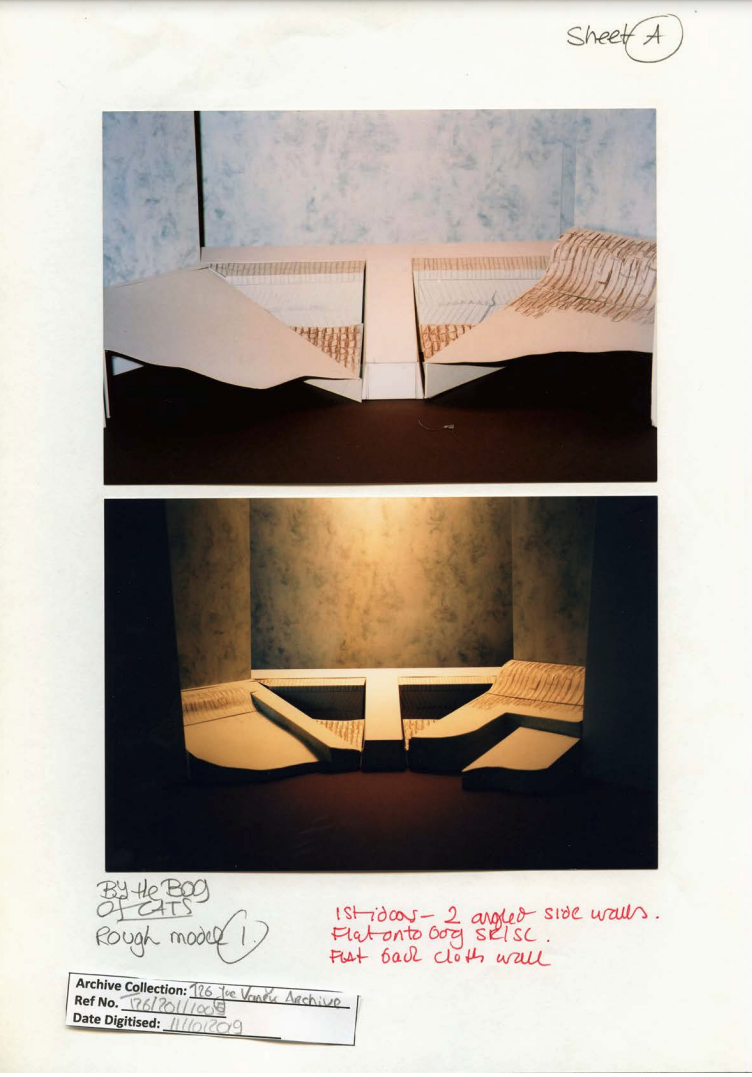 Photographs of the set model-box for By the Bog of Cats