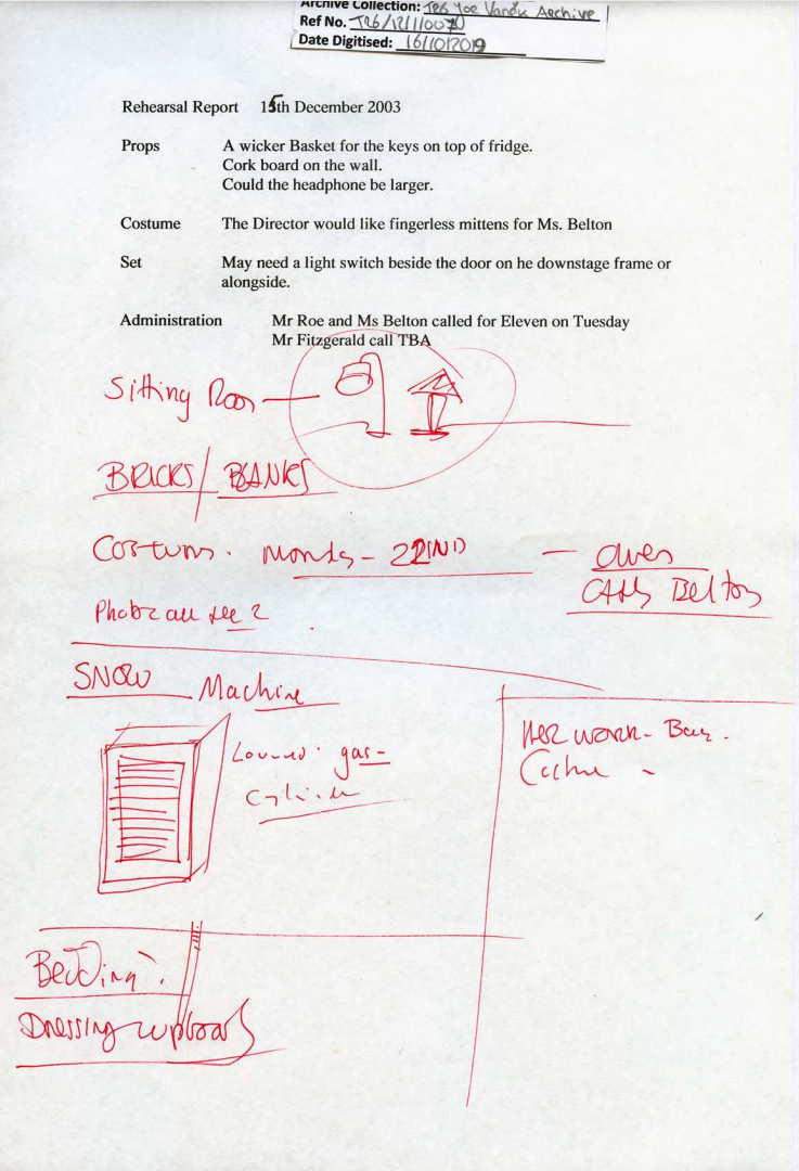 Rehearsal reports from Skylight