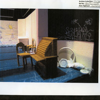 Paper print-outs of colour photographs of set model-box
