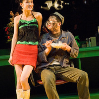 Colour photograph of a performance of The Playboy of the Western World by Pan Pan Theatre Company in the Orienal Pioneer Theatre, Beijing