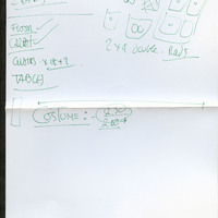 Sketches and notes on furniture and props used in The Book of Evidence