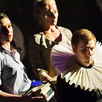 Colour photograph from rehearsal of The Rehearsal - Playing the Dane by Pan Pan Theatre Company