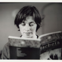 Black-and-white headshot of one of the actors featured in Mac-beth 7 by Pan Pan Theatre Company