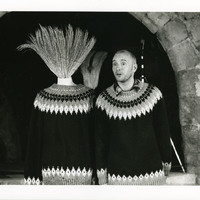 Black-and-white photograph of a performance of Standoffish by Pan Pan Theatre Company