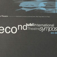 Printed programme from the first Dublin International Theatre Symposium, 3-8 January 1997, organised by Pan Pan Theatre Company. Programme details all events taking place as part of the symposium, held at the Samuel Beckett Centre, Trinity College Dublin.