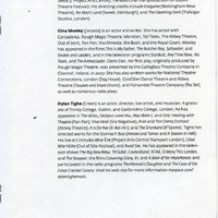 Colour printed programme for Oedipus Loves You by Pan Pan Theatre Company at Wexner Center for the Arts, Ohio State University