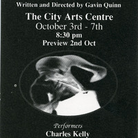 Black-and-white printed poster of A Bronze Twist of your Serpent Muscles by Pan Pan Theatre Company