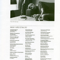 Colour printed programme excerpt of Everyone is King Lear in his Own Home by Pan Pan Theatre Company, presenetd at the Dublin Theatre Festival
