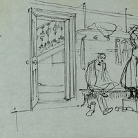 Drawing by Stephen Grimes, Set Director of 