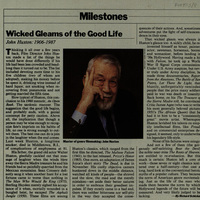 John Huston retrospective newspaper article by Richard Schickel