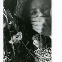 Black-and-white promotional photograph featuring Emma McIvor, for Standoffish by Pan Pan Theatre Company