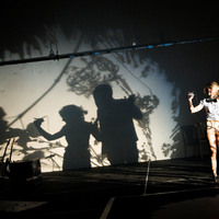 Colour photograph from The Crumb Trail by Gina Moxley and from production at Project Arts Centre Dublin by Pan Pan Theatre Company.