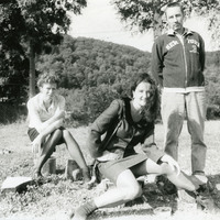 Black-and-white candid photograph during a promotional photoshoot for For the First Time Ever by Pan Pan Theatre Company