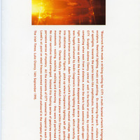 Printed programme from CITY - A multi-media performance piece exploring the relationship of music, performance and art through the theme of the City, devised by the Pan Pan Company.