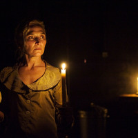 Colour photograph from rehearsal of The Rehearsal - Playing the Dane by Pan Pan Theatre Company