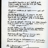 Correspondence between director Michael Barker-Caven, and Joe Vaněk, discussing aspects of the production