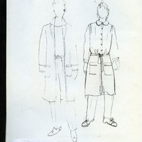 Photocopy of character outfits and costume designs by Vaněk