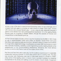 Colour printed programme page from productrion of Embers and All That Fall, written by Samuel Beckett, by Pan Pan Theatre Company at the Edinburgh International Festival.