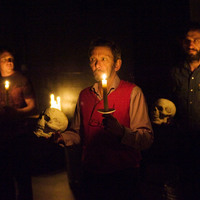 Colour photograph from rehearsal of The Rehearsal - Playing the Dane by Pan Pan Theatre Company