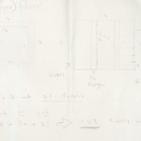 Pencil drawing of set design for instillation, ONE: Healing Through Theatre, based on the film project by Pan Pan Theatre Company. Produced at The Warehouse @ The Digital Hub, Dublin.