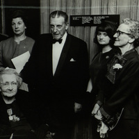 Black and white photograph of Sean Lemass, Christine Shields, Patricia Kenny and Helena Molony.