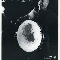 Black-and-white printed flyer for Peepshow by Pan Pan Theatre Company at the Samuel Beckett Centre