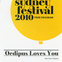 Colour printed programme for the Sydney Festival, Australia, listing Oedipus Loves You by the Pan Pan Theatre company