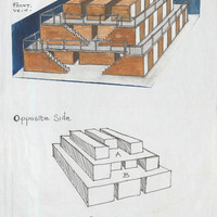Pencil drawing of set design for instillation, ONE: Healing Through Theatre, based on the film project by Pan Pan Theatre Company. Produced at The Warehouse @ The Digital Hub, Dublin.