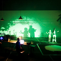 Colour photograph from The Crumb Trail by Gina Moxley and from production at Project Arts Centre Dublin by Pan Pan Theatre Company.