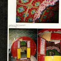 Colour photographs of wooden caravans at the Offaly Folk Museum taken by Joe Vaněk in research for design of production for 