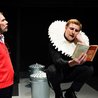Colour photograph from rehearsal of The Rehearsal - Playing the Dane by Pan Pan Theatre Company