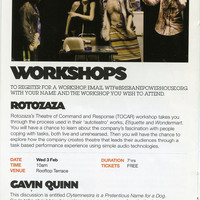 Colour printed programme for Brisbane Powerhouse Theatre's World Theatre Festival, listing Oedipus Loves You by Pan Pan Theatre Company