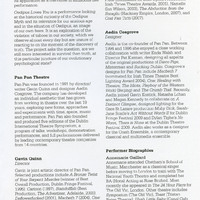 Colour printed programme for the Sydney Festival, Australia, listing Oedipus Loves You by the Pan Pan Theatre company