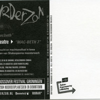 Colour printed postcard for Mac-beth 7 by Pan Pan Theatre Company at Noorderzon Theatre & Crossover Festival, Groningen, The Netherlands