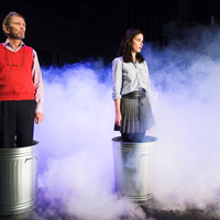 Colour photograph from rehearsal of The Rehearsal - Playing the Dane by Pan Pan Theatre Company
