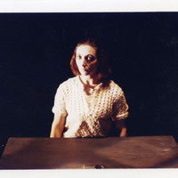 Colour photograph of Patrizia Barbaggallo as 'Agata' in Tailors Requiem by Pan Pan Theatre Company