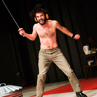 Colour photograph from rehearsal of The Rehearsal - Playing the Dane by Pan Pan Theatre Company