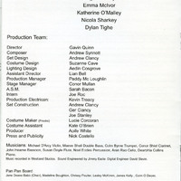 Colour printed programme for Mac-beth 7, produced by Pan Pan Theatre Company at Project Arts Centre, Dublin.