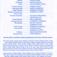 Printed programme page of Madame Flic Flac in the Red Room by Pan Pan Theatre Company produced at the Project Arts Centre