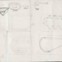 Pencil drawing of set design for instillation, ONE: Healing Through Theatre, based on the film project by Pan Pan Theatre Company. Produced at The Warehouse @ The Digital Hub, Dublin.
