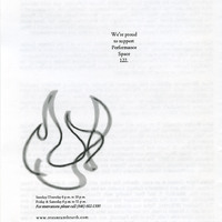 Black-and-white printed programme for Oedipus Loves You by Pan Pan Theatre Company at Performance Space 122, New York