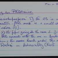 Image of a placename card for Carraig an Phíobaire from Tim Robinson's archive
