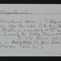 Image of a placename card for Ballynahinch from Tim Robinson's archive