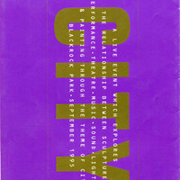 Colour printed programme for CITY by Pan Pan Theatre Company at Blackrock Park