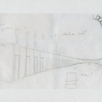 Pencil drawing of set design for instillation, ONE: Healing Through Theatre, based on the film project by Pan Pan Theatre Company. Produced at The Warehouse @ The Digital Hub, Dublin.