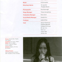 Colour printed programme for The Good House of Happiness by Pan Pan Theatre Company produced at the Dublin Theatre Festival