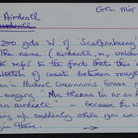 Image of a placename card for An t-Airdeall from Tim Robinson's archive